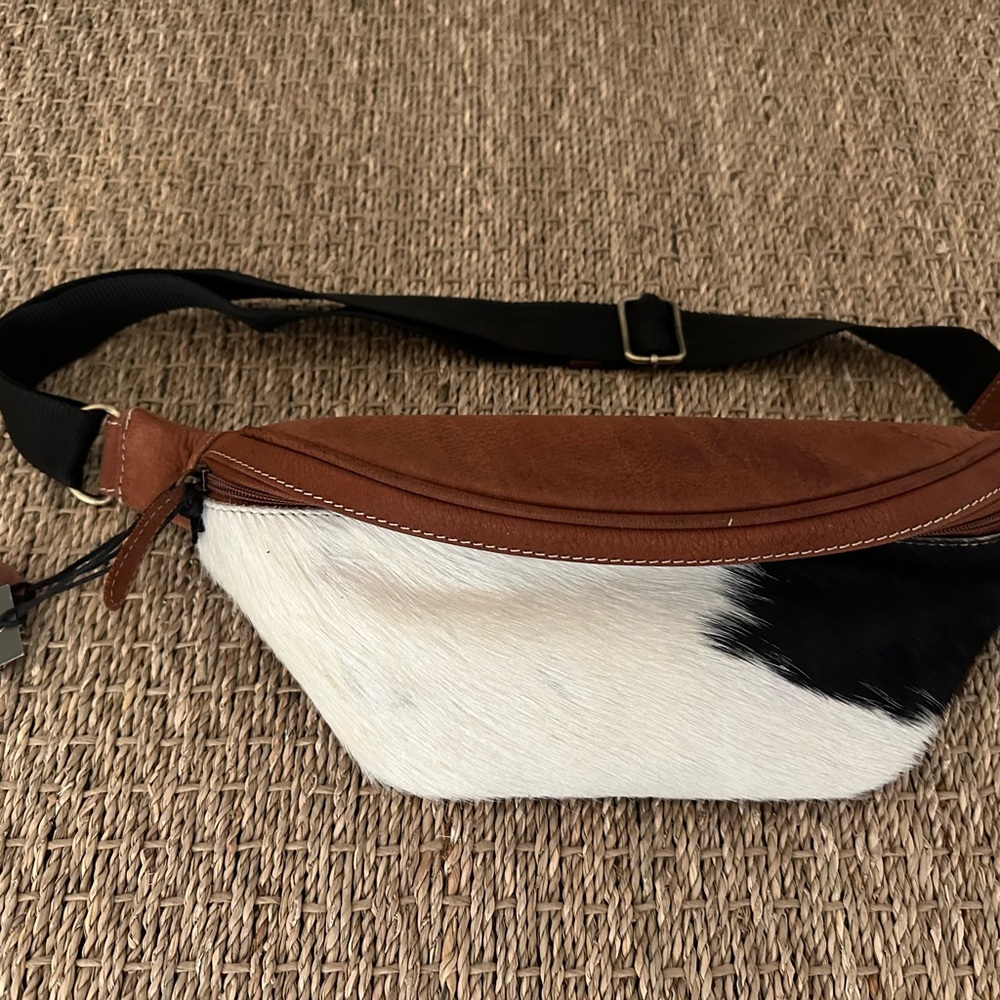 Myra Bag Brown and Black western Crossbody Bag genuine cowhide and leather - Picture 2 of 4